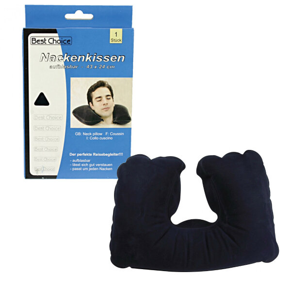 Nackenkissen 43x24cm Nackenstützkissen Reisekissen aufblasbar