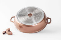 Servierpfanne Schmorpfanne Kochtopf mit Deckel Induktion Ø24cm Aluguss