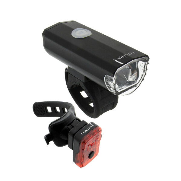 Luxtra Fahrradlampen Set 30 Lux Front und Rücklicht StVZO kompatibel