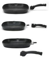 Grillpfanne, Steakpfanne, Fischpfanne Abnehmbarem Griff Ø 28 cm