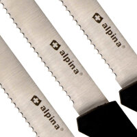 Alpina 6 teiliges Steakmesser-Set aus Edelstahl, schwarz-rot