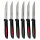 Alpina 6 teiliges Steakmesser-Set aus Edelstahl, schwarz-rot