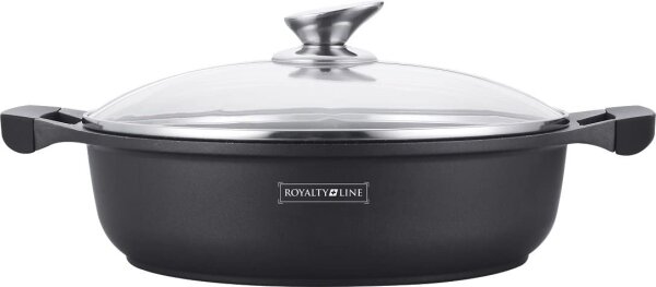 Kochtopf Induktion Ø28cm Suppentopf Casserole Deckel Brattopf Schwarz