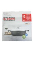 Kochtopf Induktion Ø28cm Suppentopf Casserole Deckel Brattopf Schwarz