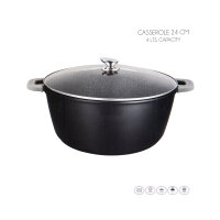 Servierpfanne Kochtopf mit Deckel Induktion Ø24cm...