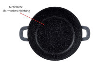 Servierpfanne Kochtopf mit Deckel Induktion Ø28cm Aluguss Schwarz
