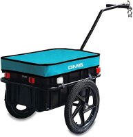 DMS® Fahrradanhänger Lastenanhänger Transportanhänger Anhänger 70L Handwagen Blau
