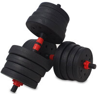 DMS® 2in1 Lang- Kurzhanteln Hantelset Gewichte Hantelscheiben Krafttraining 30kg
