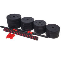 DMS® 2in1 Lang- Kurzhanteln Hantelset Gewichte Hantelscheiben Krafttraining 30kg