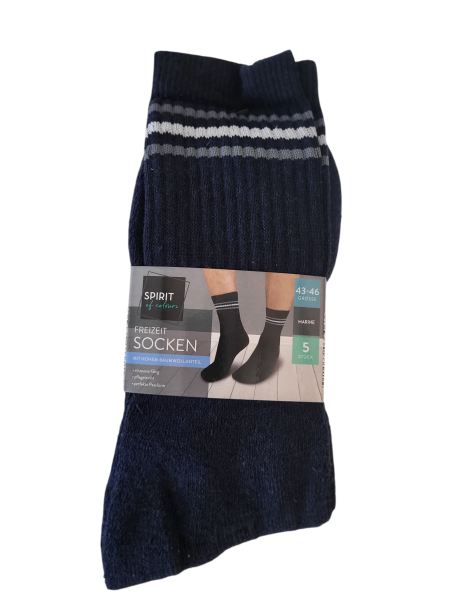Spirit of Colours 5 Paar Freizeit Socken Baumwolle Gr.43-46