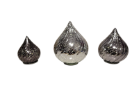 3-tlg. LED Glastropfen Set – Silber – Timer...