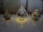 3-tlg. LED Glastropfen Set – Silber – Timer – Flackern & Dauerlicht