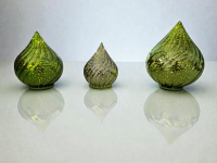 3-tlg. LED Glastropfen Set – Grün –...