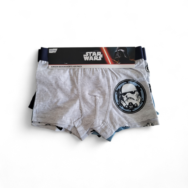Star Wars Kinder Boxershorts Jungen – 4er Pack Unterhosen Gr. 122/128