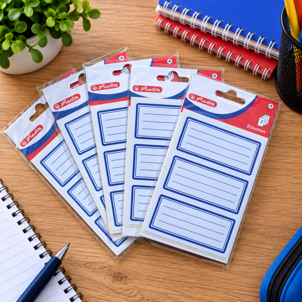 5  x Herlitz 9er Buchetiketten, klassisch selbstklebend