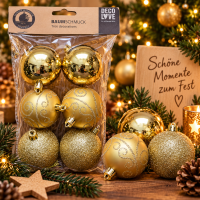 DECO LOVE Weihnachtskugeln 6er Set Gold Christbaumkugeln...